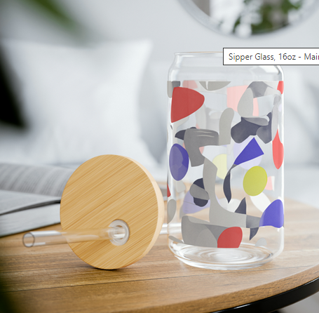 Can Shaped Glass with wooden Lid and Straw