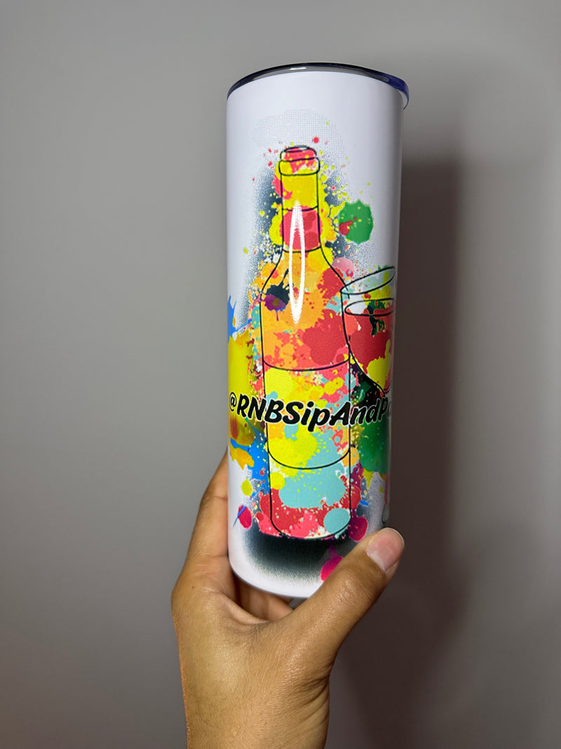 R&B Sip and Paint tumbler Prosper with a tee